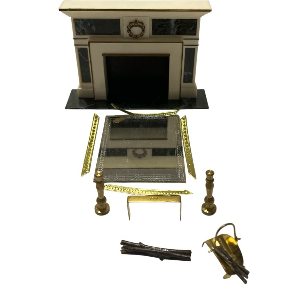 1960's Vintage Petite Princess Dollhouse Furniture Regency Hearthplace w/box